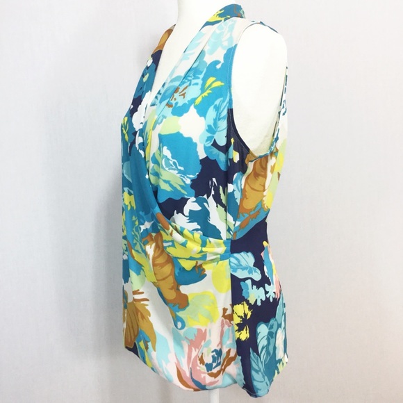 CAbi Draped Faux Wrap Blossom Top - Picture 4 of 5